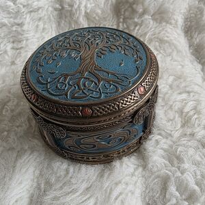 Vintage Veronese Decorative Blue and Bronze Celtic Tree Box